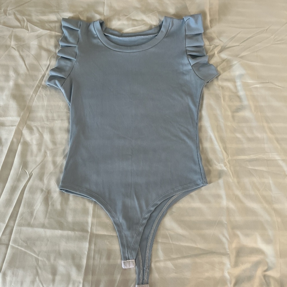 Blue Ruffled Kids One Piece